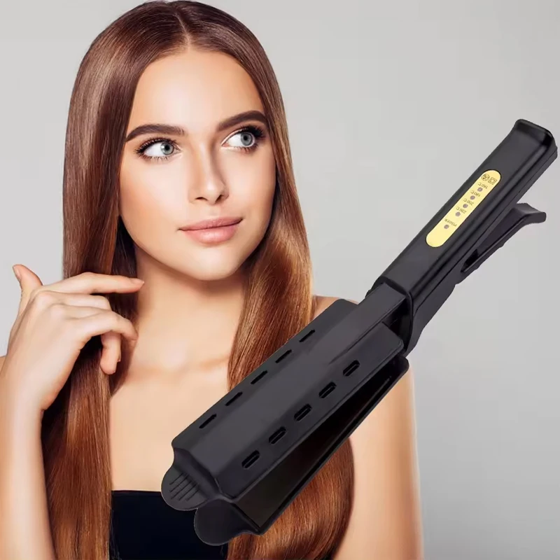 Portable professional salon dry and wet quick shaper Ceramic tourmaline ion ironing steam hair straightener