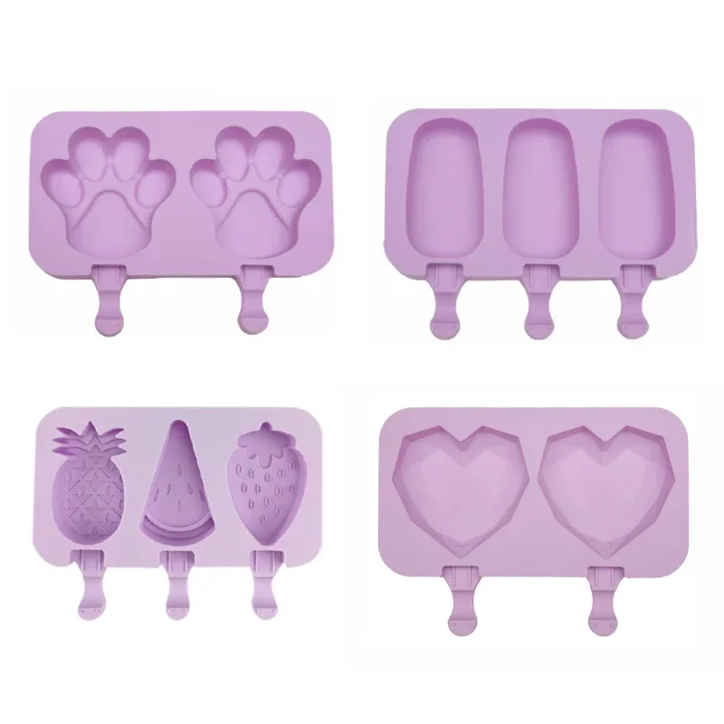 Cartoon Ice Cream Mold Silicone Popsicle Molds Reusable Cake Pop Mould For Summer Party