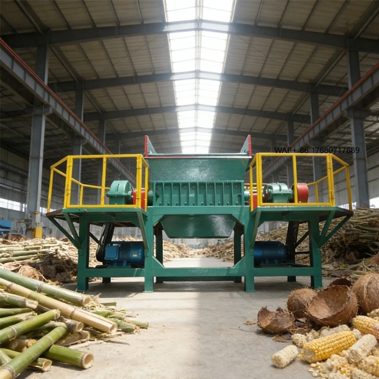 Metal Coconut Shell Straw Corn Husk Wood Shredder; Branch and Bamboo Crusher Farm Use 18t/h Capacity Customizable