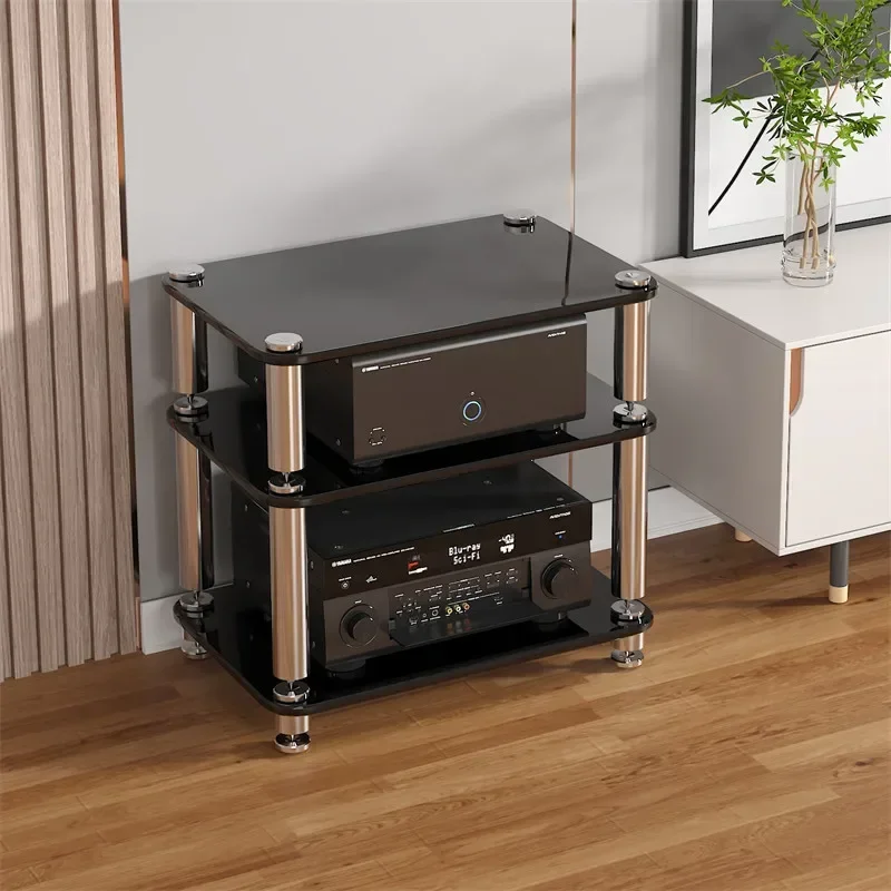 DK-01 الزجاج المقسى صدمة مضاعف الصوت T لو KTV TV C inet الصوت C inet القدم مسمار الرف السلطة أمبير رف AV المعدات #4