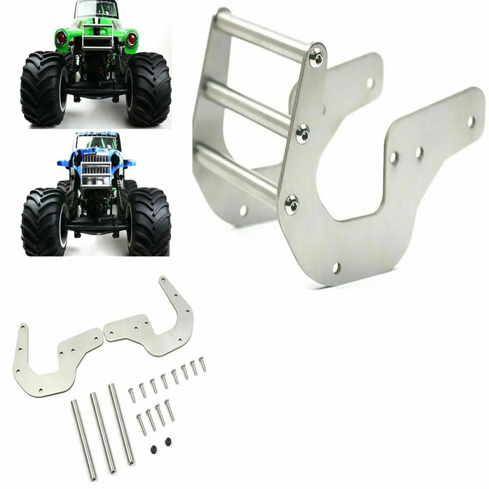 1/8 Truck Stainless Steel Anti-Rust Front Bumper Beam Armor Upgrade Parts For LOSI LMT 4WD Solid Axle Monster