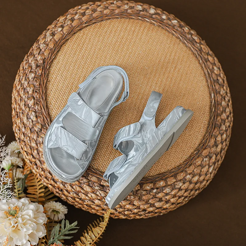 Comfort Shoes for Women Clogs With Heel Roman Sandals Muffins shoe All-Match Suit Female Beige 2024 Summer Thick Gladiator Beach