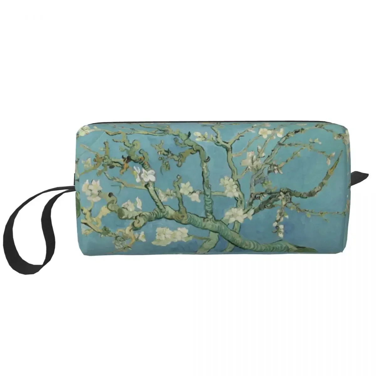 Custom Almond Blossoms By Vincent Van Gogh Makeup Bag Women Cosmetic Organizer Kawaii Flowers Painting Storage Toiletry Bags