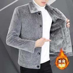 2022 Winter Embroidery Woolen Jacket Men Thick Warm ShortTrench Coat Casual Business Overcoat Social Streetwear Windbreaker