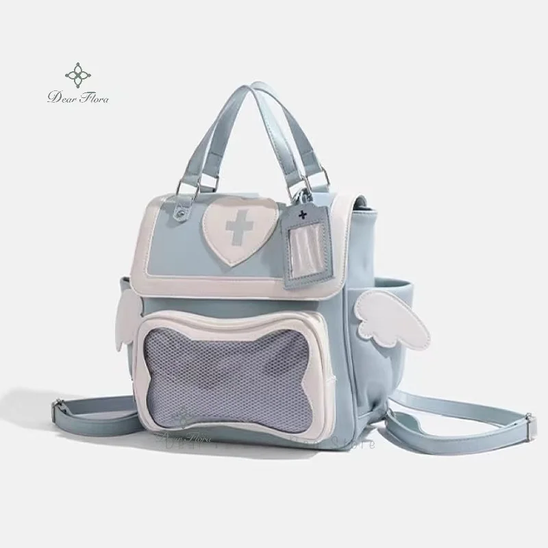 Y2K Cute Clear Ita Bag Women Lolita Backpack Kawaii Girl Transparent Pocket DIY Display Shoulder Bag Rucksack Doll Tote Handbags