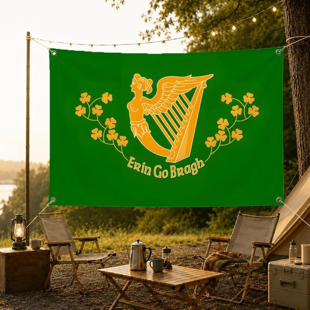 Classic Motto E-Erin Go BraghS Flags Washable Fade-Resistant Flag HD Print Lightweight Durable Indoor/Outdoor