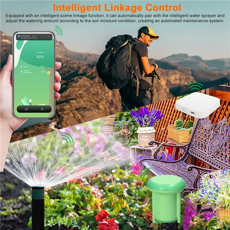 SEWS-3X Tuya Zigbee Soil Tester Temperature And Humidity Sensor IP66 Grade Waterproof APP Control Support View History