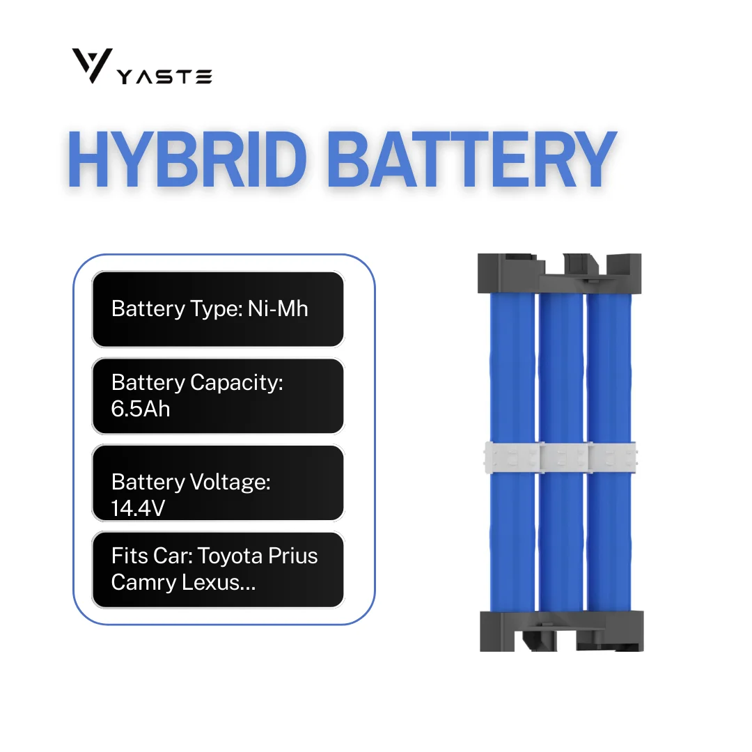 Hybrid Car Battery 144V Ni-MH, Replacement Battery for Toyota Aqua Prius C 2012-2017, Cylindrical Battery Pack, YASTE