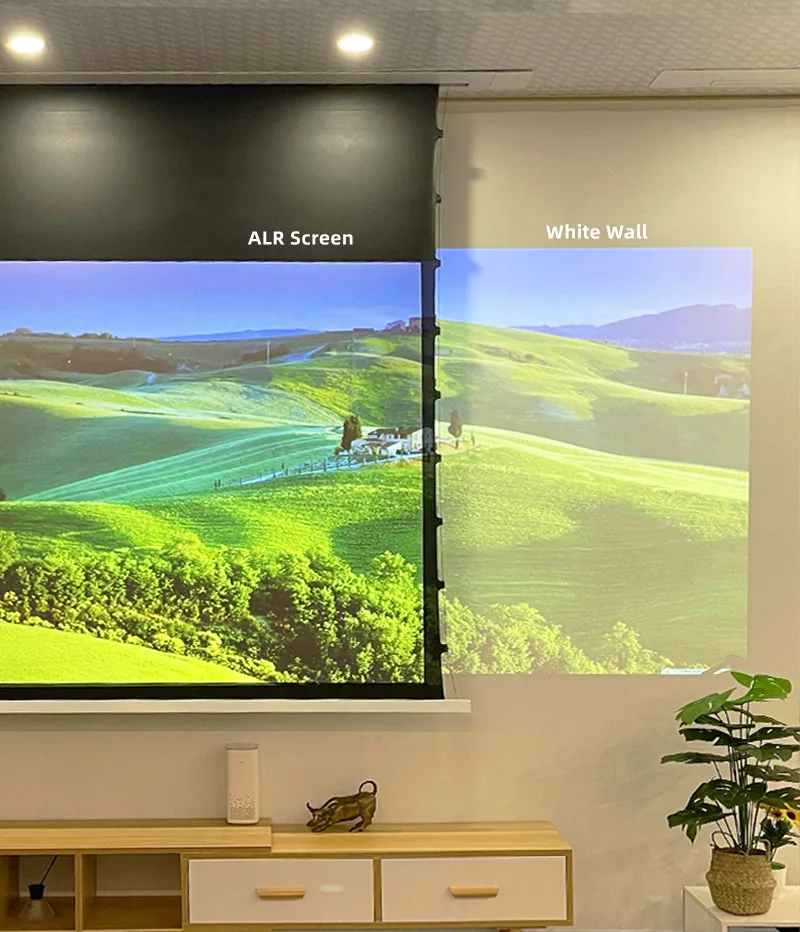 CRT-1 4K ALR Dunkelgraue Umgebungslichtunterdrückung Deckeneinbau-Projektionswand mit elektrischer Tab-Spannung HDTV 16:9-Format ProAV – Detail 5