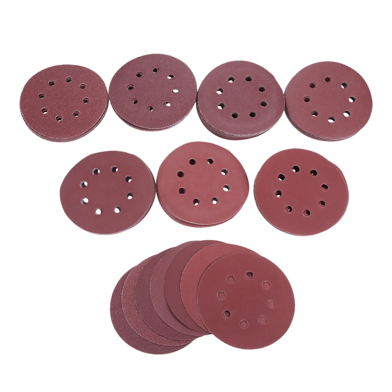 

10pcs 125mm Round Sandpaper 8 Holes Grit#60/80/120/180/240/320/400 Sanding Sheets Hook&Loop Discs Sander Pads Polishing Grinding