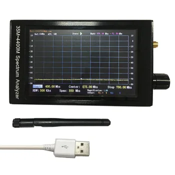 4.3 inch TFT LCD handheld simple spectrum analyzer 35-4400M RF signal source analysis + battery + USB cable + antenna