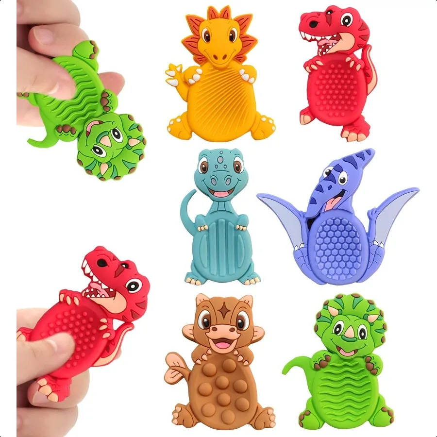 

6 упаковок сенсорных игрушек-динозавров для студентов с аутизмом, успокаивающих, специальное образование, необходимые для путешествий, рождественские подарки