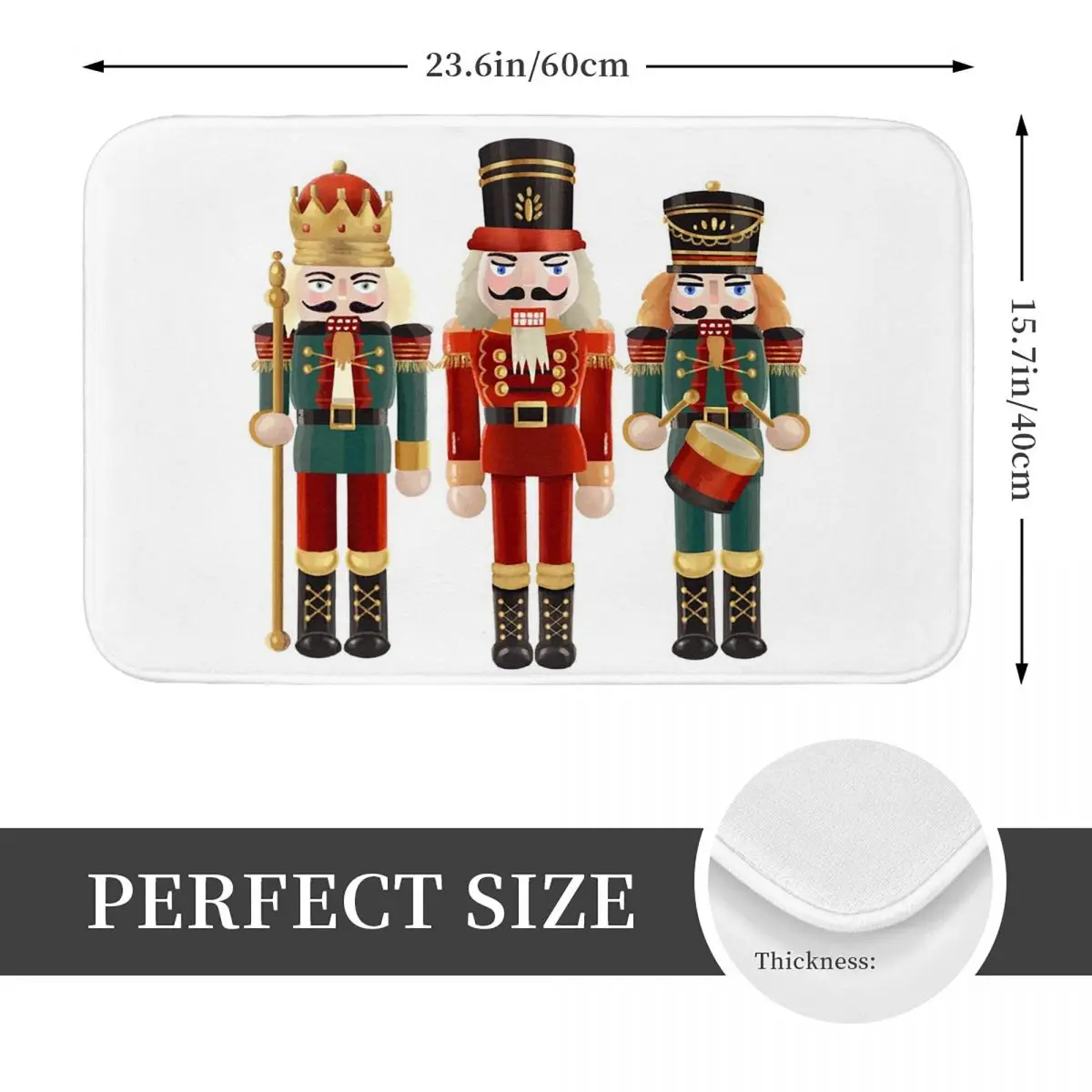 The Three Nutcrackers Digital Illustration Doormat Anti-skid Bath Mats Home Entrance Rugs Kitchen Living Room Carpet Footpad