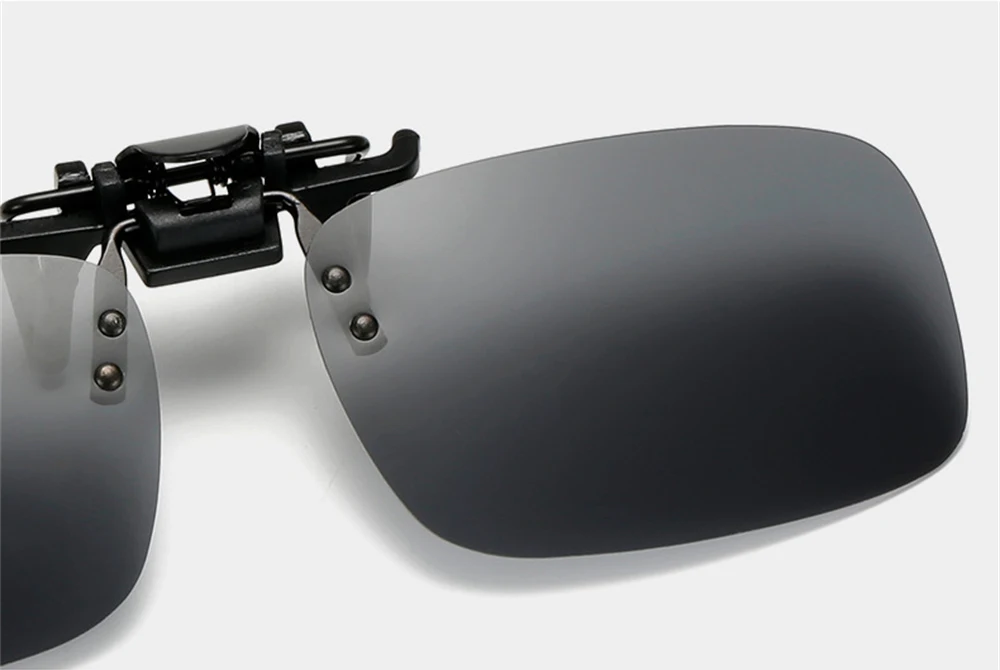 VIVIBEE Klassische Flip Up Clip auf Sonnenbrille Angeln Männer Quadratische Polarisierte Linse Nachtsicht Fahren UV400 Frauen Gläser – Detail 5