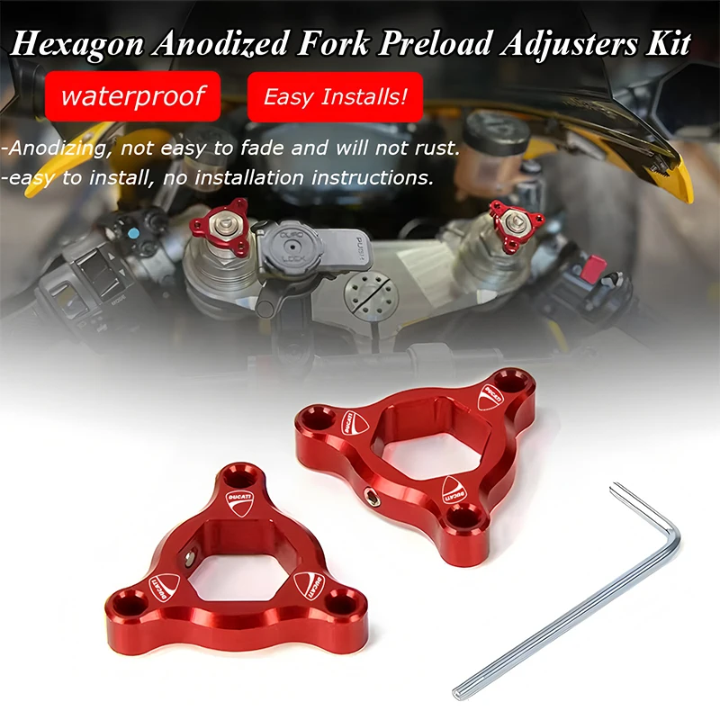 ل دوكاتي Steetfighter 1198 848 1098 999 + 749 Hypermotard 1100/S/EVO دراجة نارية 22 مللي متر CNC شوكة تعليق التحميل المسبق الضباط