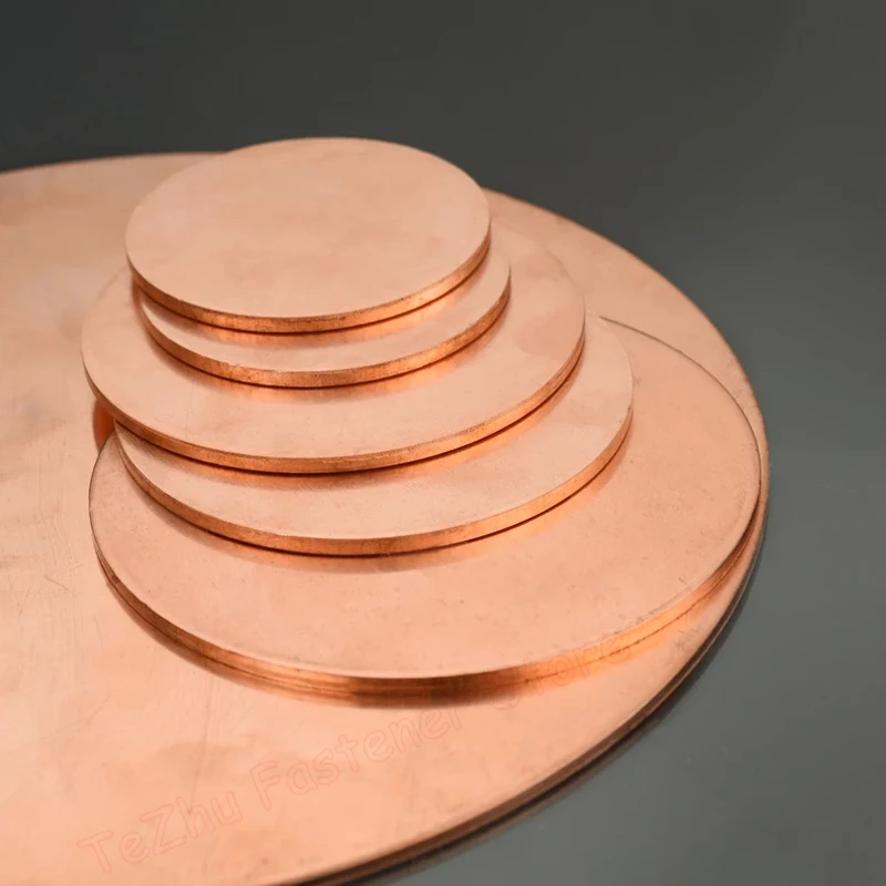 1pc Diameter 150mm 200mm T2 Copper Disc Round Plate Solid Copper Sheet Plate Thickess 0.5 0.8 1 1.2 1.5 1.6 2 2.5 3 3.5mm