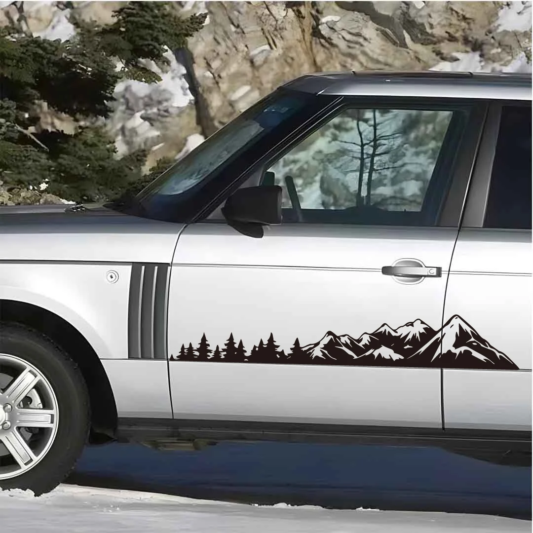 Forest Mountains with Full Body Tilt Creative & Funny Stickers for Cartoon Fans & Lover, High Quality for Car Trucks Motorcycles