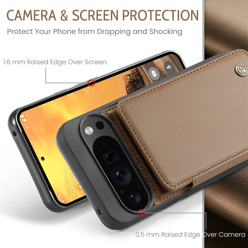 Magnetic Flip PU Leather Phone Case For Google Pixel 9 Pro Wallet Cards Shockproof Protect Cover For Google Pixel 9 Pro XL Coque