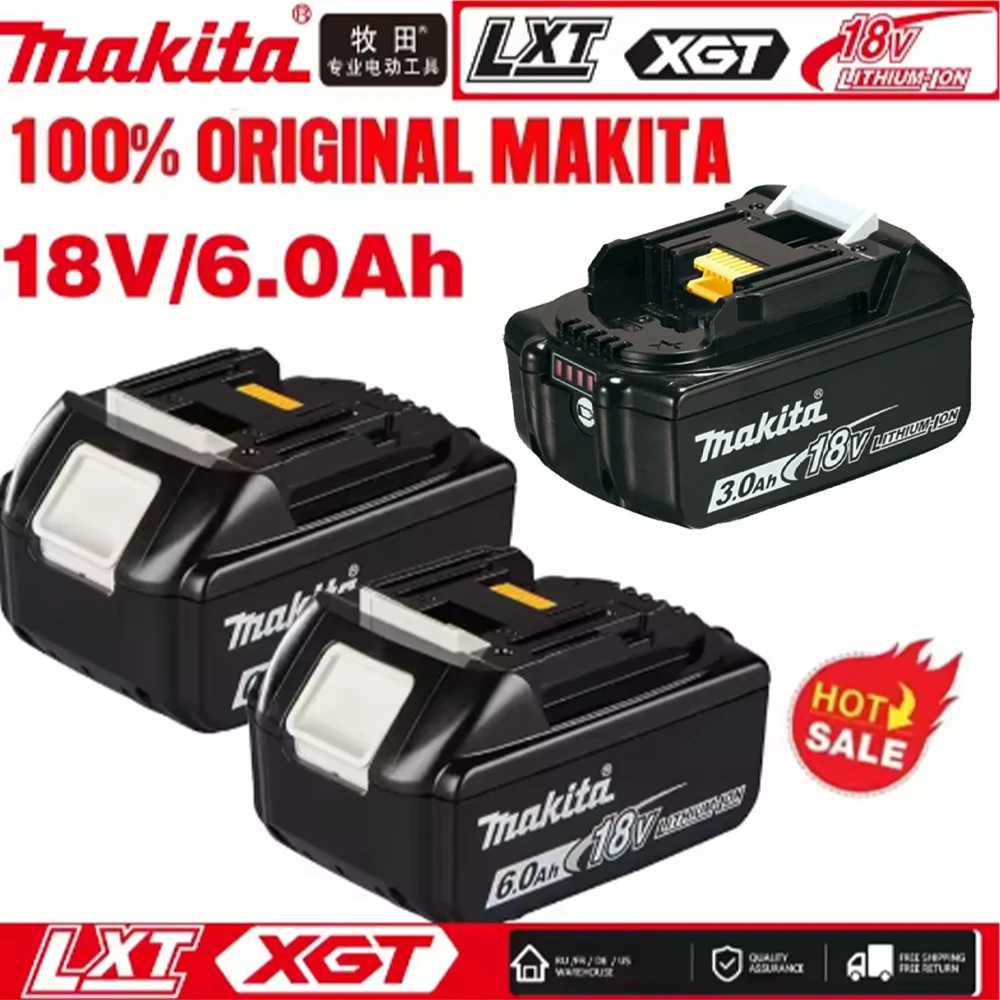 

100% Original Makita 6Ah/5Ah/3Ah for Makita 18V Battery BL1830B BL1850B BL1850 BL1840 BL1860 BL1815 Replacement Lithium Battery