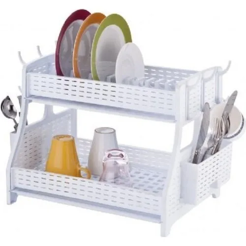 Cabarre Straw Embossed Two-Layer Dish Rack