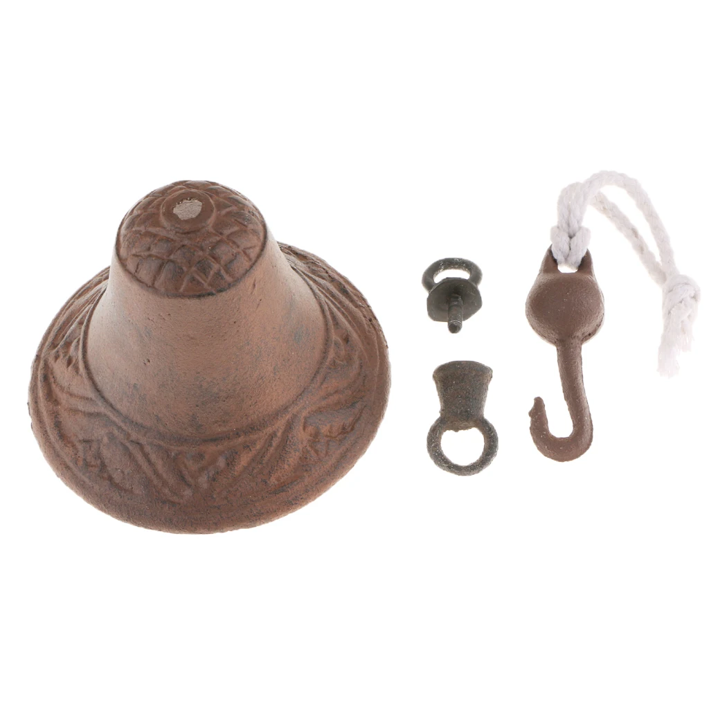 Cast Iron Dinner Bell Simple Wall Mount Metal Door Bell Home Garden Porch Patio Farm Yard Cabin Craft Decoration Retro