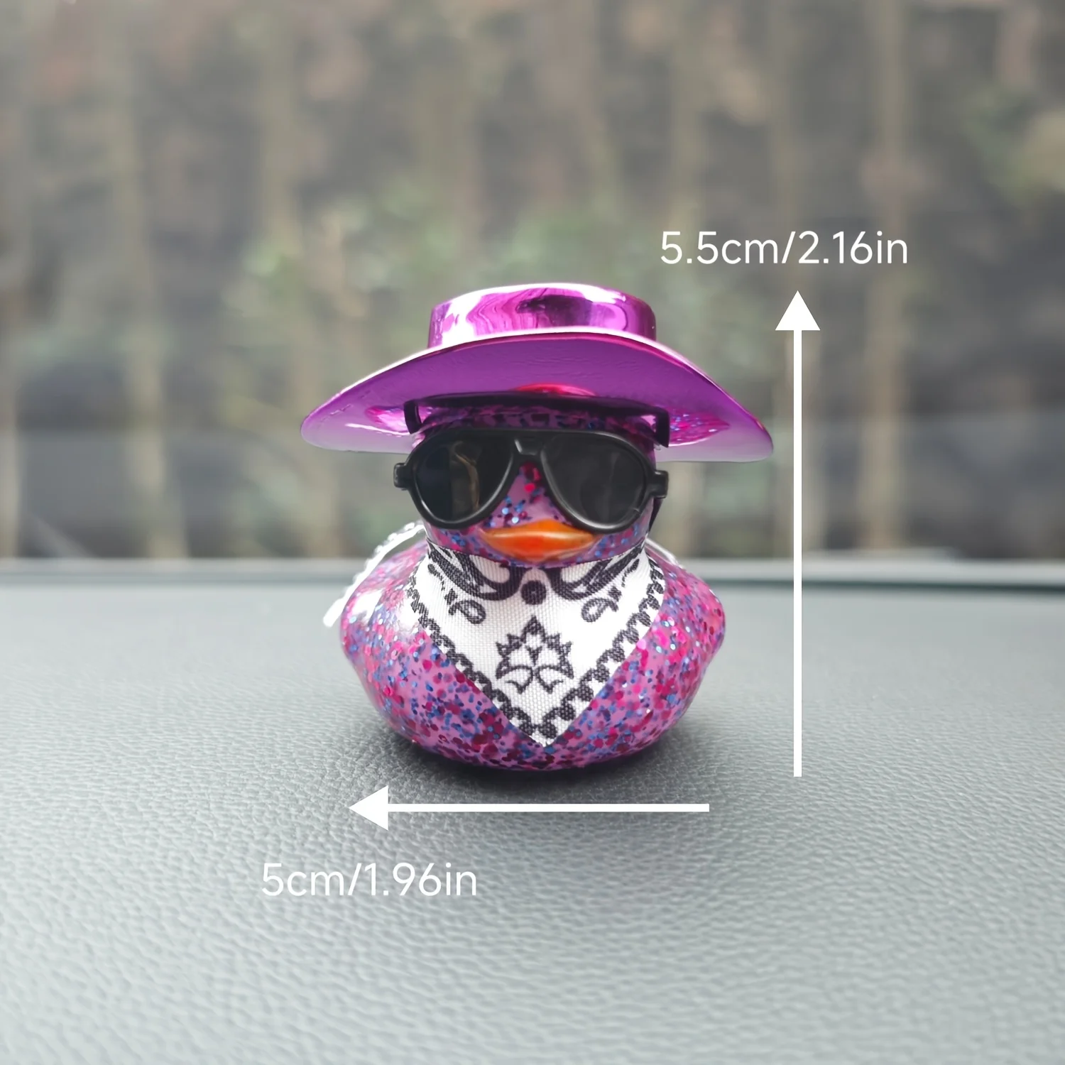 1Set  Cowboy Hat Duck Car Decoration Car Duck Decoration Accessory Rubber Duck