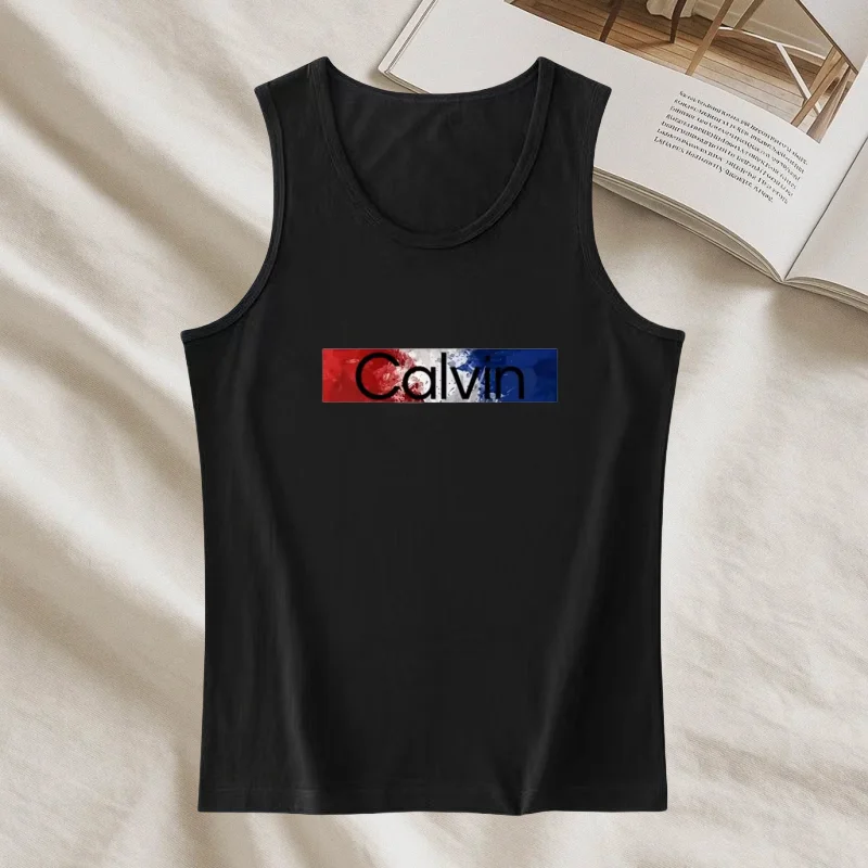 

Trendy brand light luxury black I-shaped vest women's summer design sense slim fit high waist short bag meat thin sleeveless top