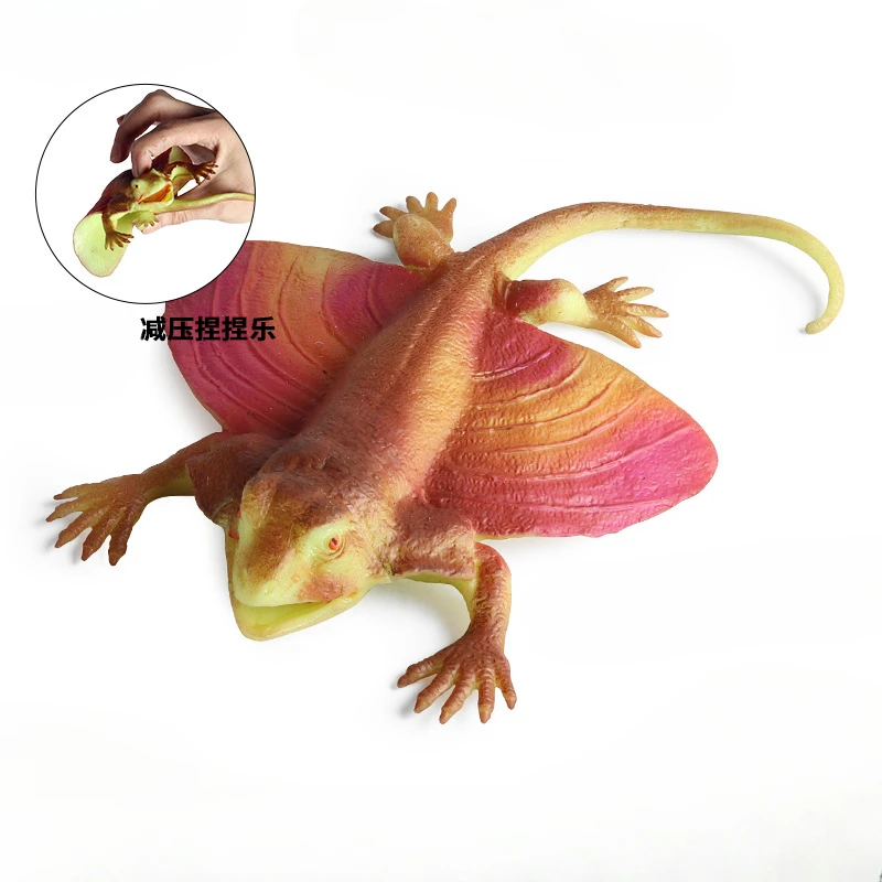 

TPR Simulation Children Toy Insect Animal Model Lizard Flying Lizard Pinching Music Decompression Release Toy