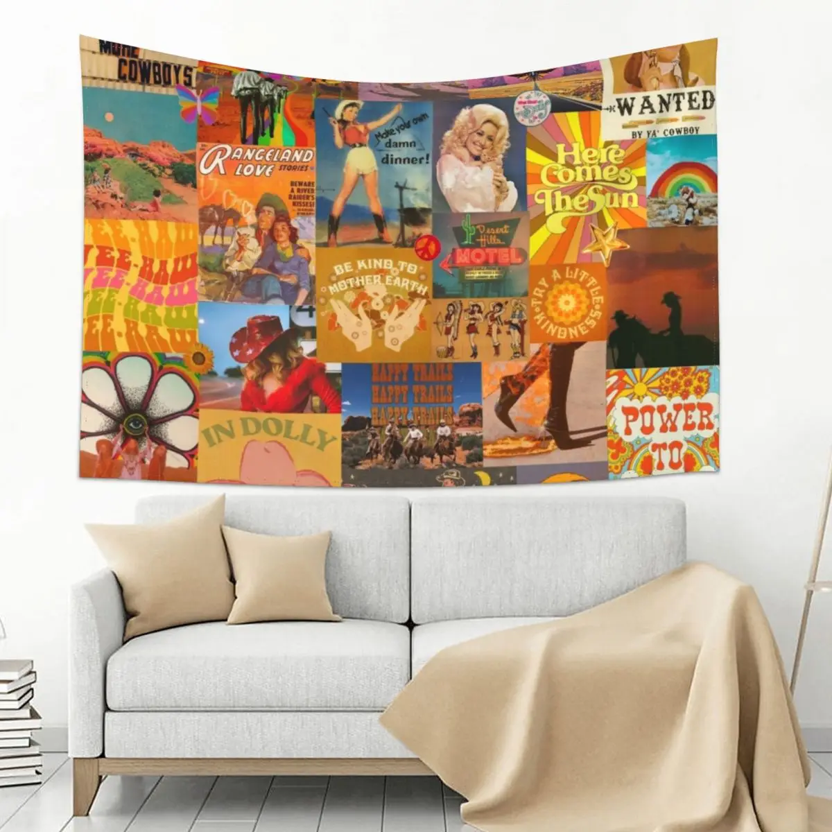 

Western Collage Tapestry Christmas Decoration Decoration Room Decoration Pictures Room Wall Things To The Room Tapestry