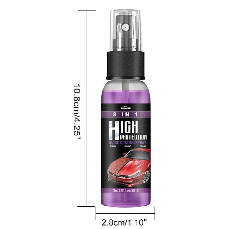 3 In 1 Keramische Coating Spray 30Ml Auto Exterieur Nano Keramische Coating Polish Spuitwas Autolak Krasreparatie Gereedschap