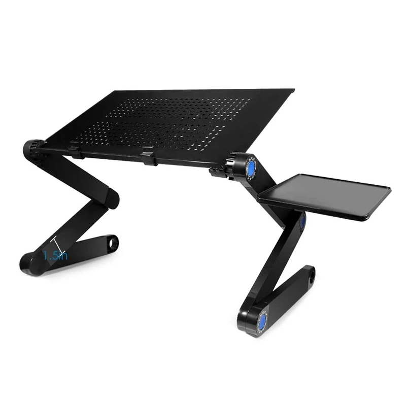 Adjustable Laptop Bed Table Computer Stand, Laptop Notebook Stand Reading Holder With Large Cooling Fan & Mouse Pad