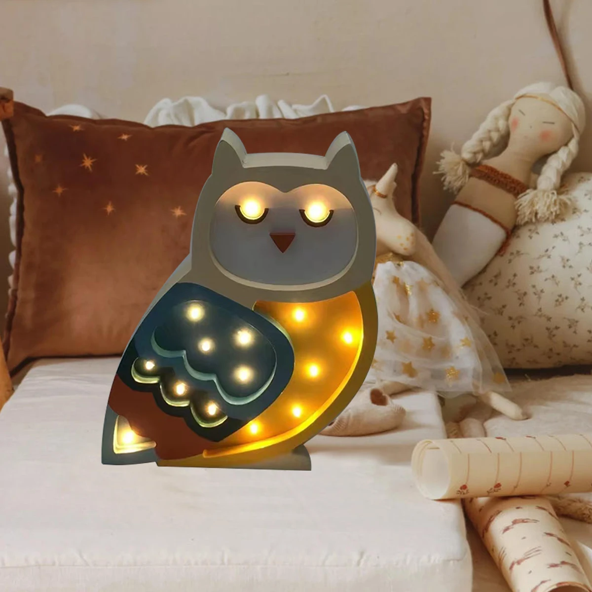 LED Owl Koala Tree Fox Decorative Lamp Table Lamp Wooden Night Light LED Lighting Home Decoration Ornament