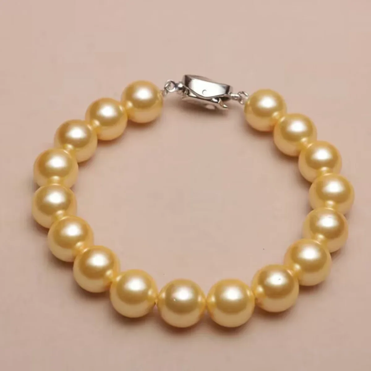 10mm Multicolor Round Natural Shell Pearl Bracelet Fashion Small High Grade Hand Decoration Women Girls Jewelry Making Design