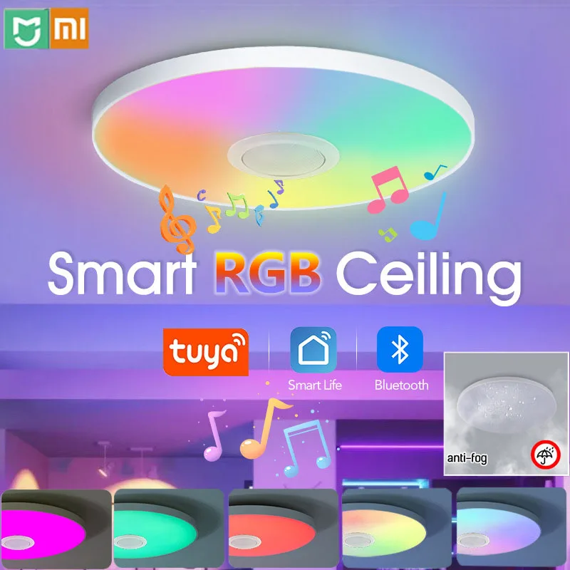

XIAOMI MIJIA Smart Ceiling Light LED 30W RGB Alexa Tuya Bathroom Ceiling Lamp With Bluetooth Speaker For Bedroom Living Room