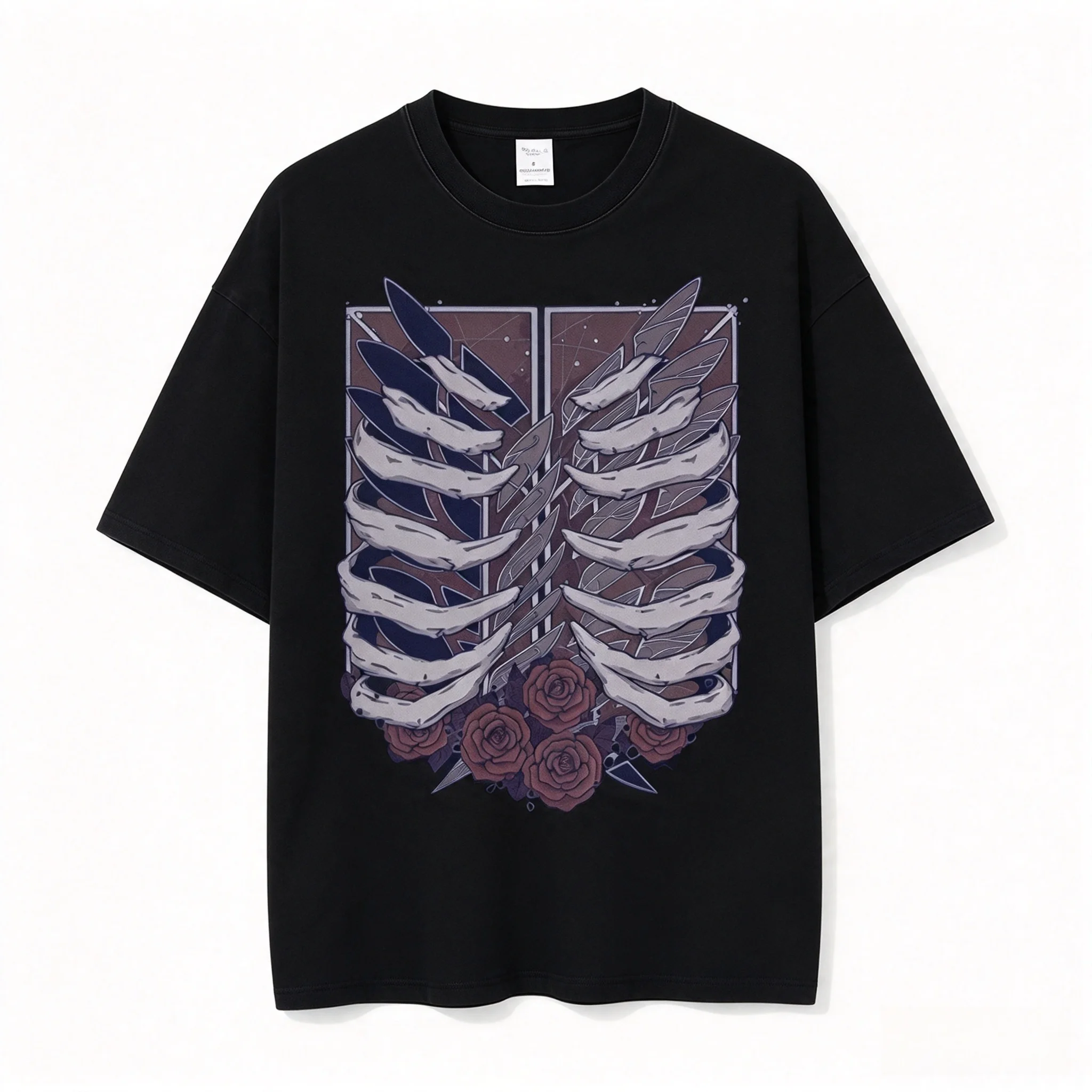 New Style Anime Fashionable Expression Pattern Printed Loose Short-sleeved Men's and Women's Casual Round-neck T-shirt Top