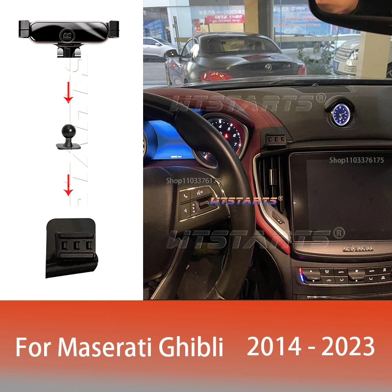 For Maserati Ghibli 2014-2023 Adjustable Car Phone Holder Mobile Mount Gravity GPS Rotatable Navigation  Bracket Car Accessories