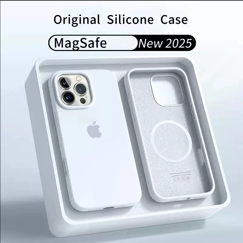 حافظة Magsafe من السيليكون السائل الأصلي لهاتف آيفون 17 13 15 16 14 Pro Max حافظات مغناطيسية للشحن اللاسلكي لهاتف آيفون 16 12 15 17 #1