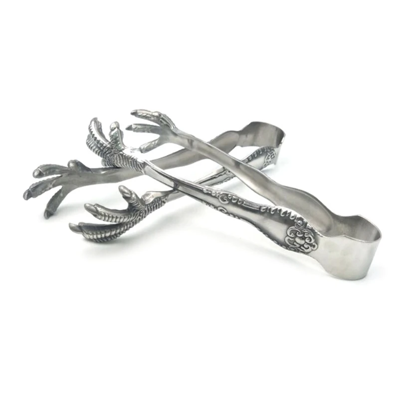 Stainless Steel Claw Shaped Ice Tongs Multi Purpose Sugar Tea Coffee Serving Pliers Fun Bar Kitchen Buffet Food Gripper Tool