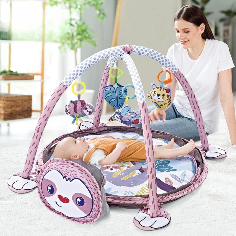 Baby Play Mat Fence Fitness Frame Crawling Blanket Crawling Mat with Cloth Book Infant Rug Enlightenment Toys Game Mat Gift