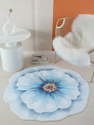 

Round Creative Flower Non-Slip Mat, Washbasin Chair Mirror, Bedroom, Living Room, Home