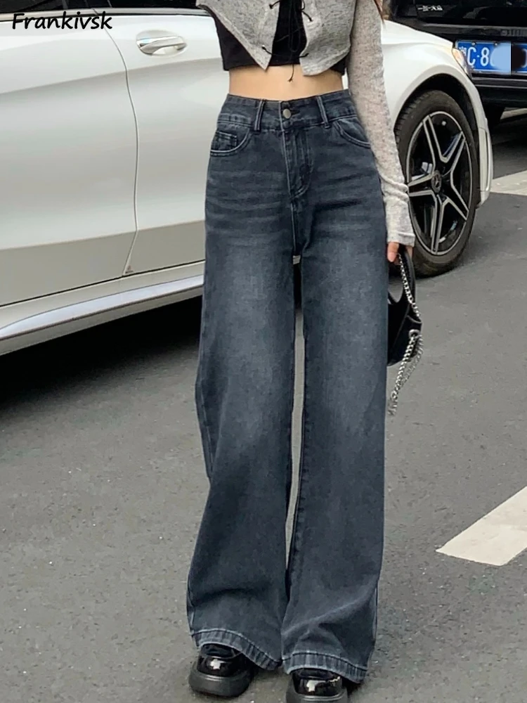 

Wide Leg Jeans Women Korean Style Streetwear Comfortable Daily Fashion Ladies Chic Trousers Leisure Prevalent Outer Classic Ins