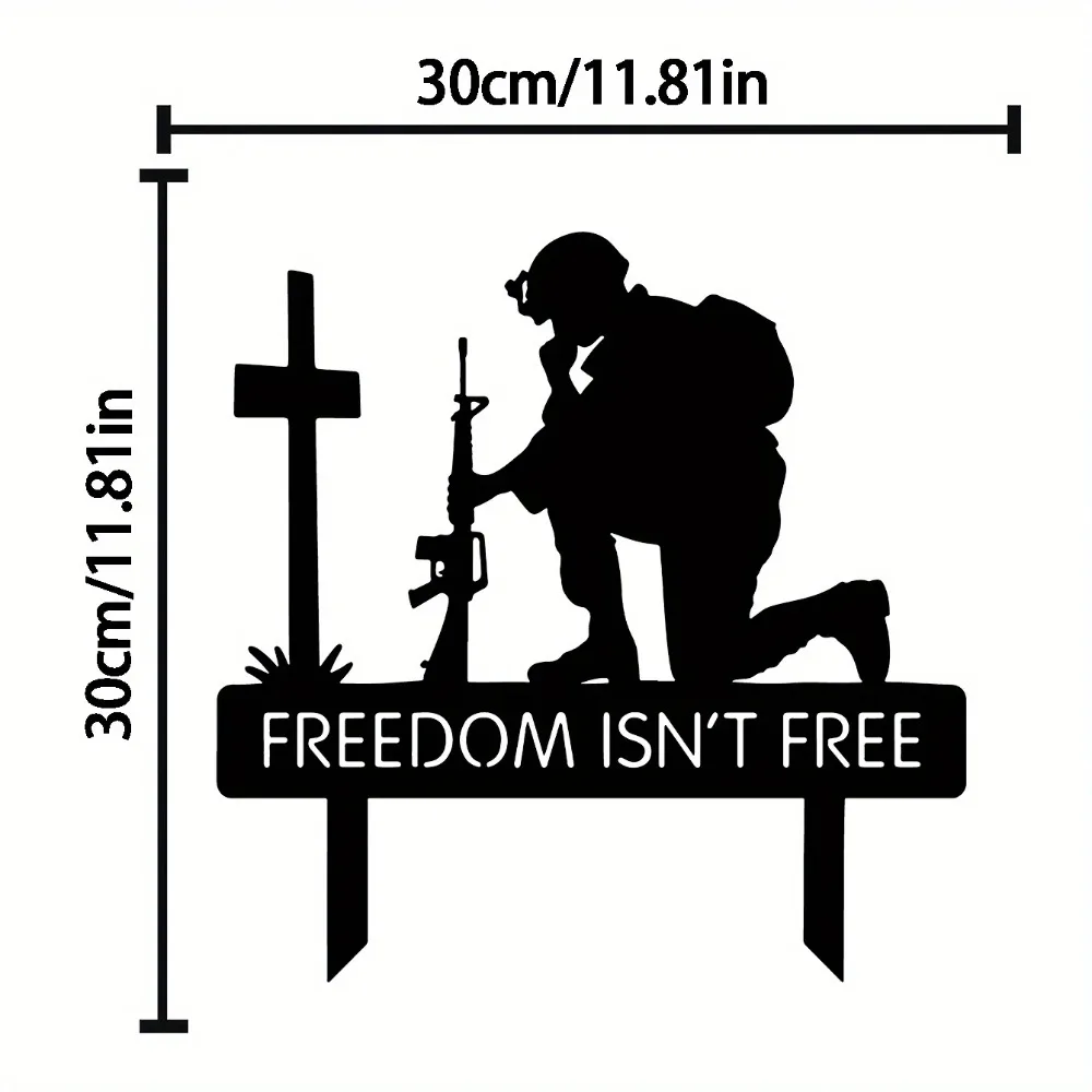 CIFbuy™ Metal Memorial Yard Stake Patriotic Outdoor Sculpture Wall Art Fallen Troops Honor Collectible Figurine
