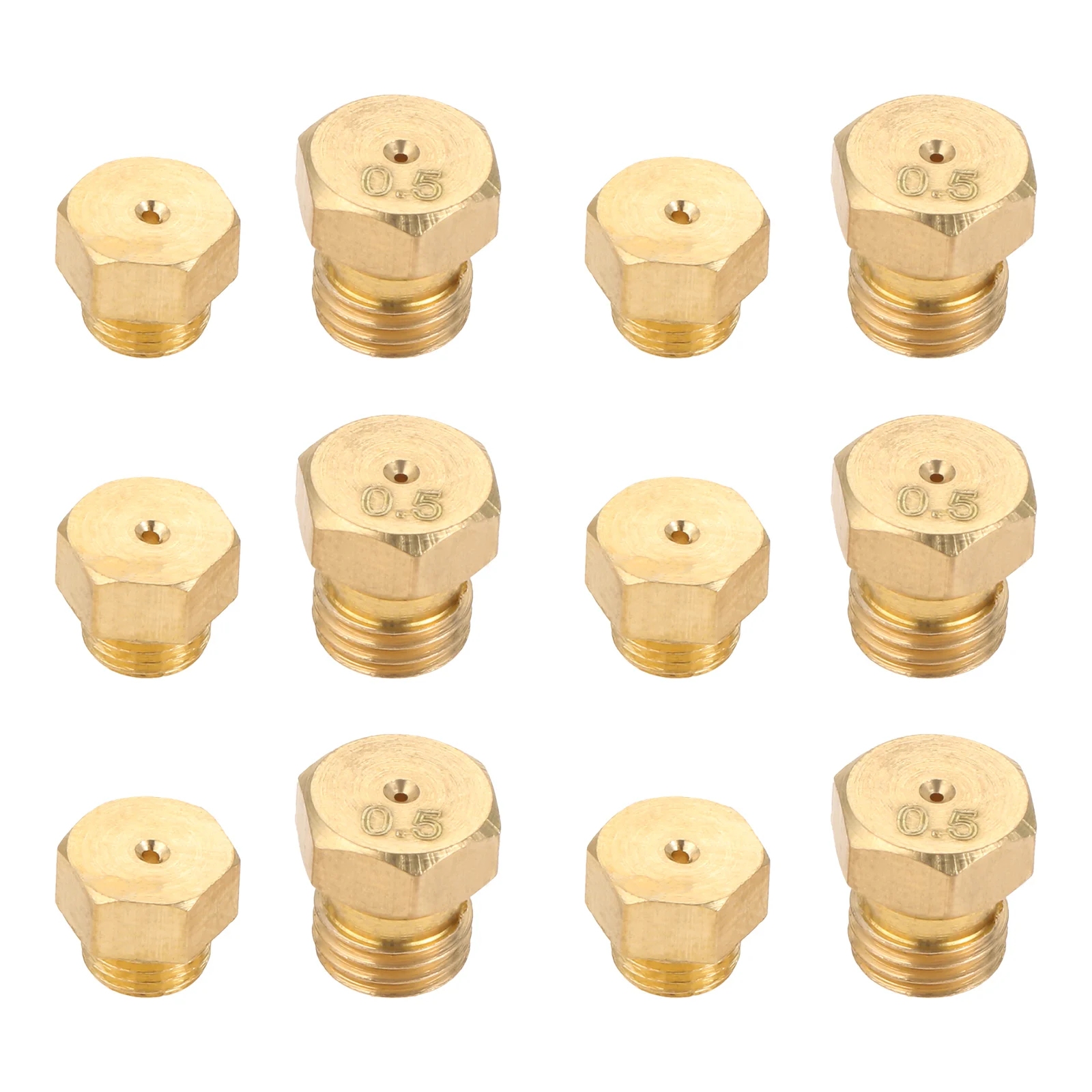 

20Pcs Brass Propane Lpg Gas Pipe Orifice Jet Nozzles Conversion Kit,for Water Heater DIY Burner, M5x0.5mm/0.68mm,M6x0.75mm/0.5mm