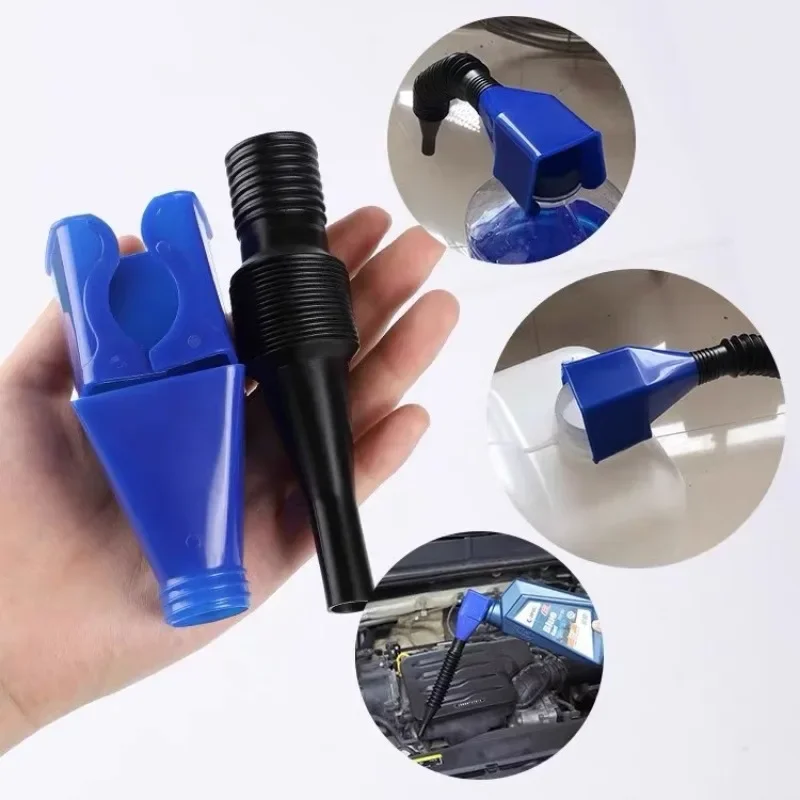 1pcs Oil Funnel Filter Transfer Flexible Tool Plastic Car Motorcycle Refueling Gasoline Engine Oil Change Oil Funnel Accesorios