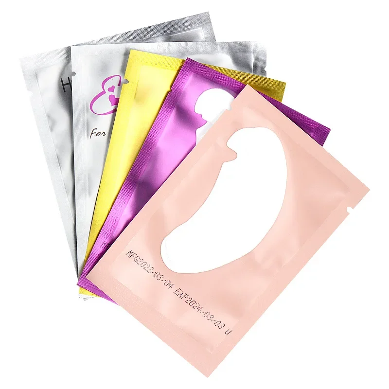 Juego de 50 pares de extensiones de pestañas en forma de U, parche para ojos con muesca, almohadillas sanitarias de Gel, suministros de parches para pestañas, máscara para ojos, herramientas de belleza