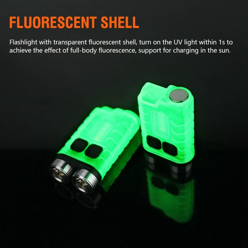 1 Set V3 Keychain EDC Portable Flashlight 900LM Type-C Rechargeable With Magnetic Tailcap Mini Work Light Fit For Camping-A