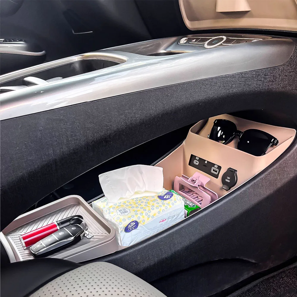 

For BYD Dolphin Smart Driving Edition 2025 Central Control Lower Storage Box Silicone Material Car Products Expand Storage Space