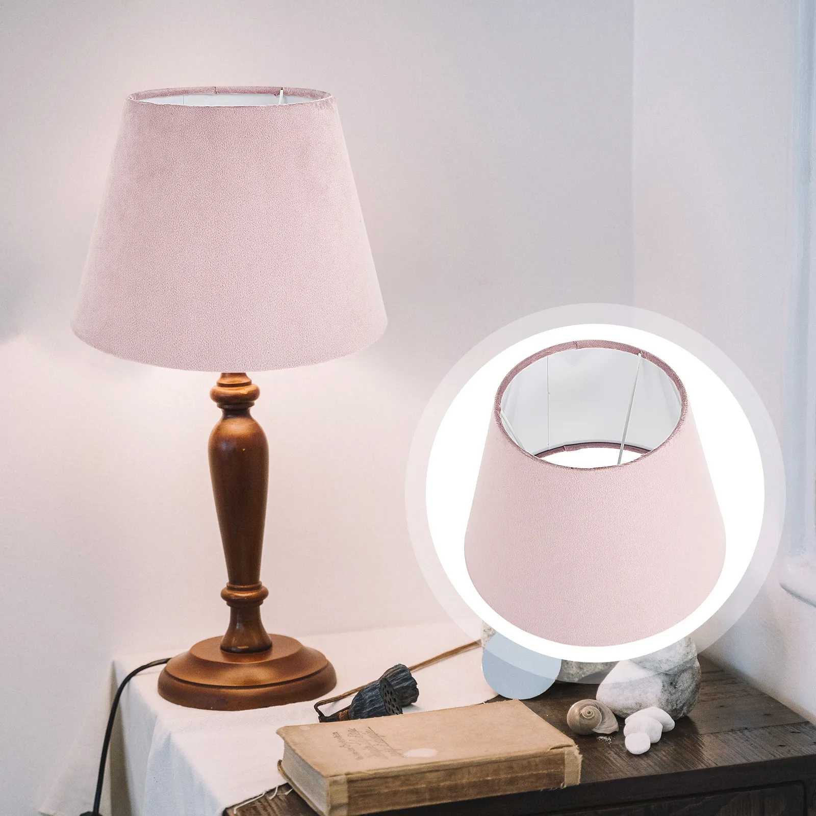 Desk Lamp Lampshade Cloth Material E27 Socket Simple Elegant Design Dust Protective Light Cover for Bedroom Living Room Study