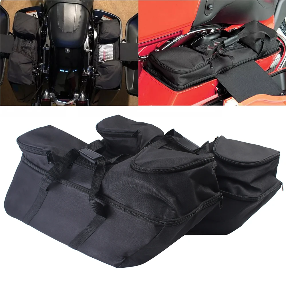 Motocykl černá saddlebag zavazadlového měkké liners pro harley cestovní élektra ulice silnice drážkovat klasický CVO silnice král FLTR túra pack