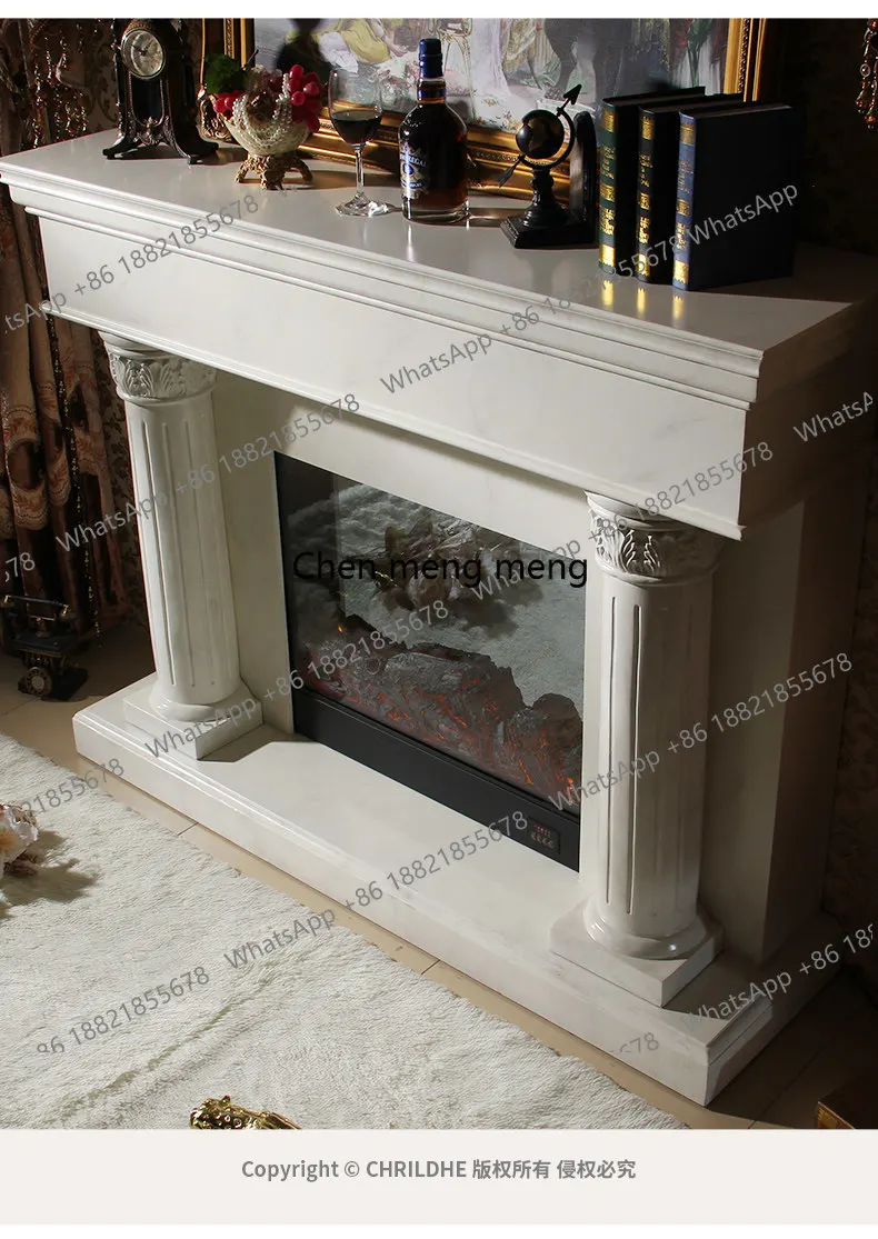 

Французский ретро-имитационный электронный камин с подогревом, декоративный шкаф в американском антикварном стиле с мраморной отделкой.